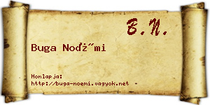 Buga Noémi névjegykártya